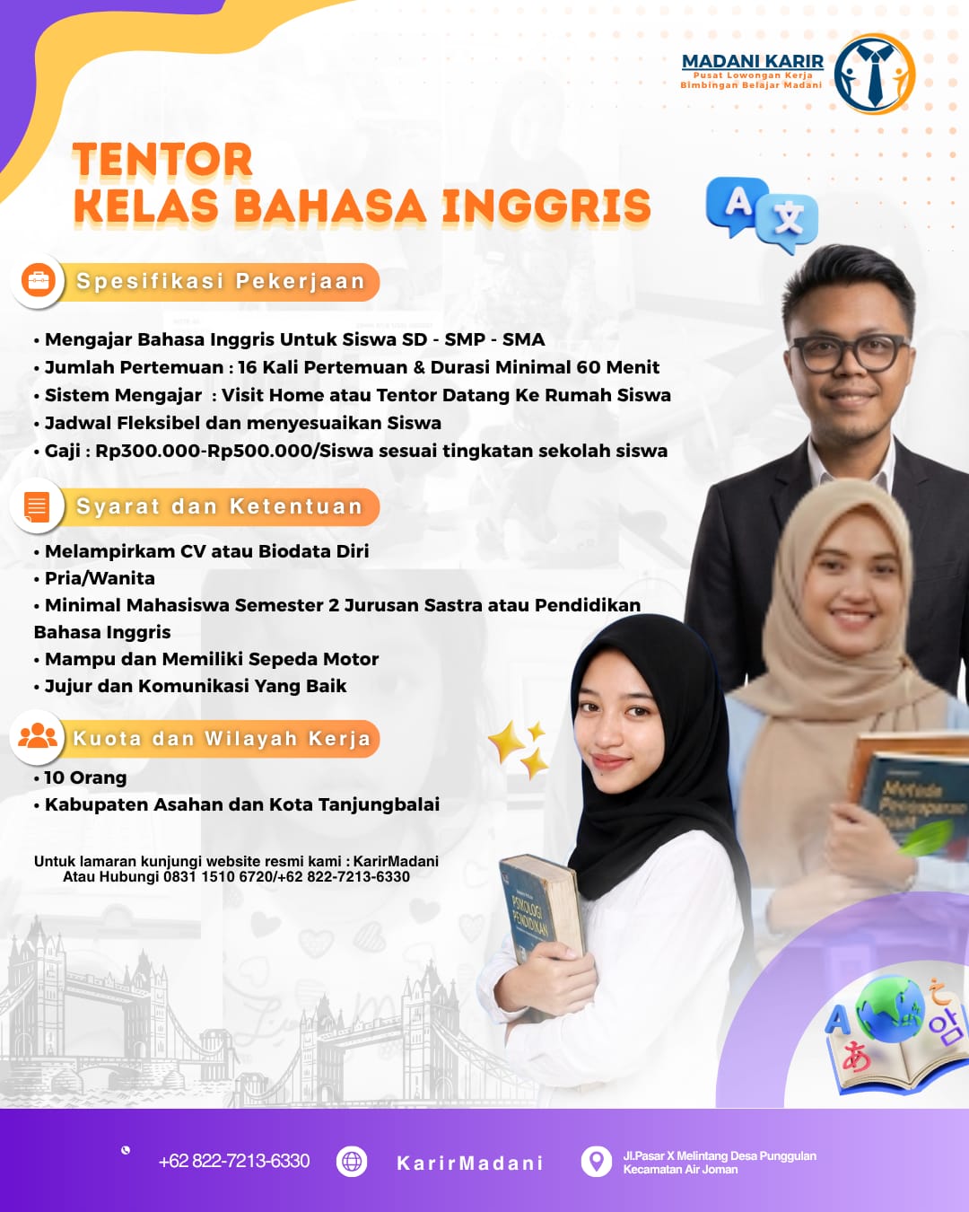 Info Lowongan Tentor Kelas Bahasa Inggris
